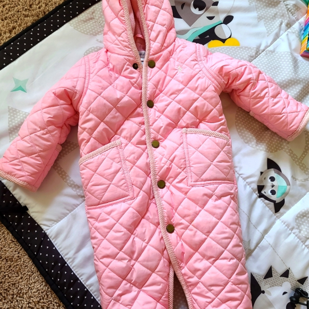 Warm Ralph Lauren pink baby snowsuit 6 months
